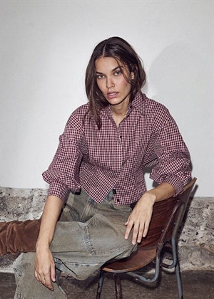 Musa check smock skjorte Wine HAUTE L\'AMITIÈ
